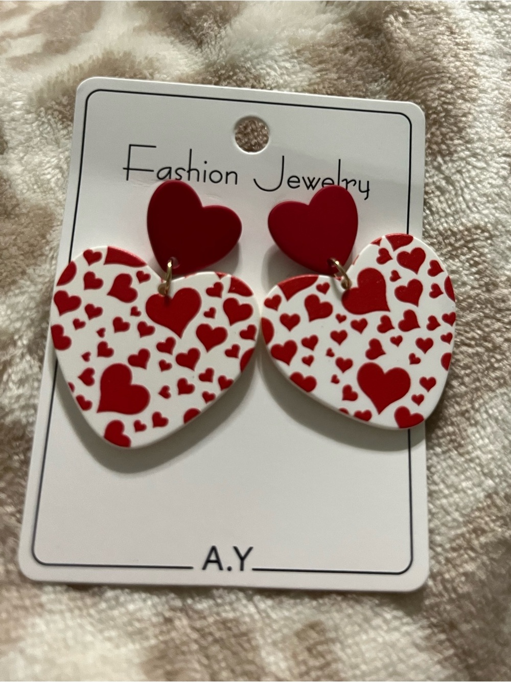 Red Heart Dangle Earrings - Fashion Jewelry